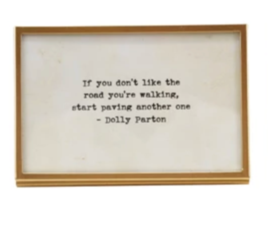 Metal & Glass Frame w/ Easel & Saying, Gold Finish, 3 Styles (Holds 4" x 6" Photo). Each Sold Separately.