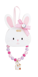 Pink Bunny Charm Bracelet & Ring Set