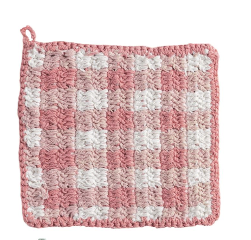 Pink Check Pot Holder