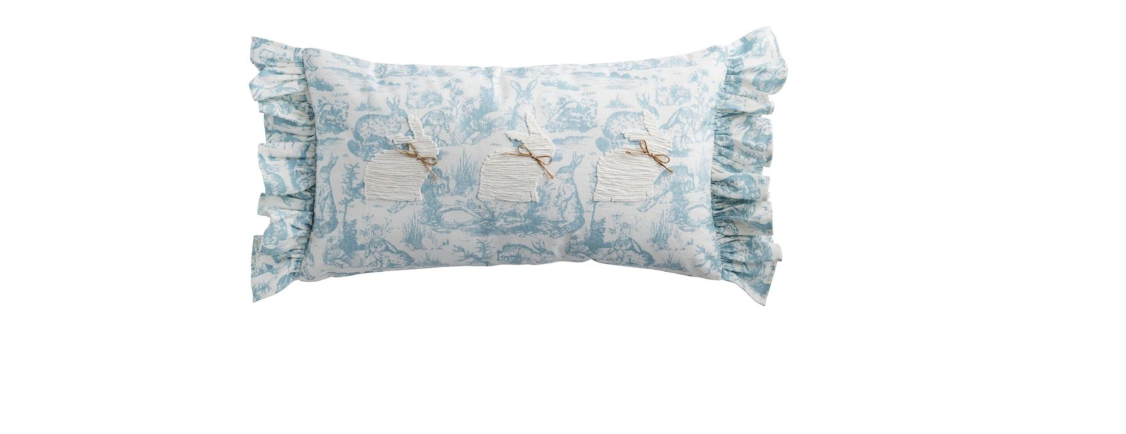 Lumbar Toile Bunny
Pillow