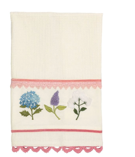 Multi Floral Embroidered
Waffle Towel