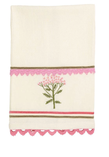Pink Floral Embroidered
Waffle Towel
