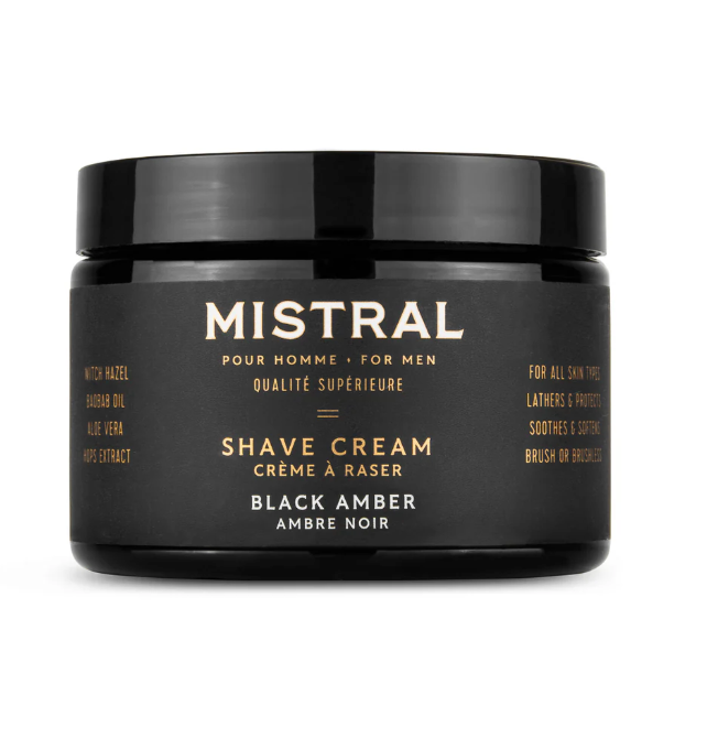 Men's Shave Cream Tub Black  Amber 9 oz.