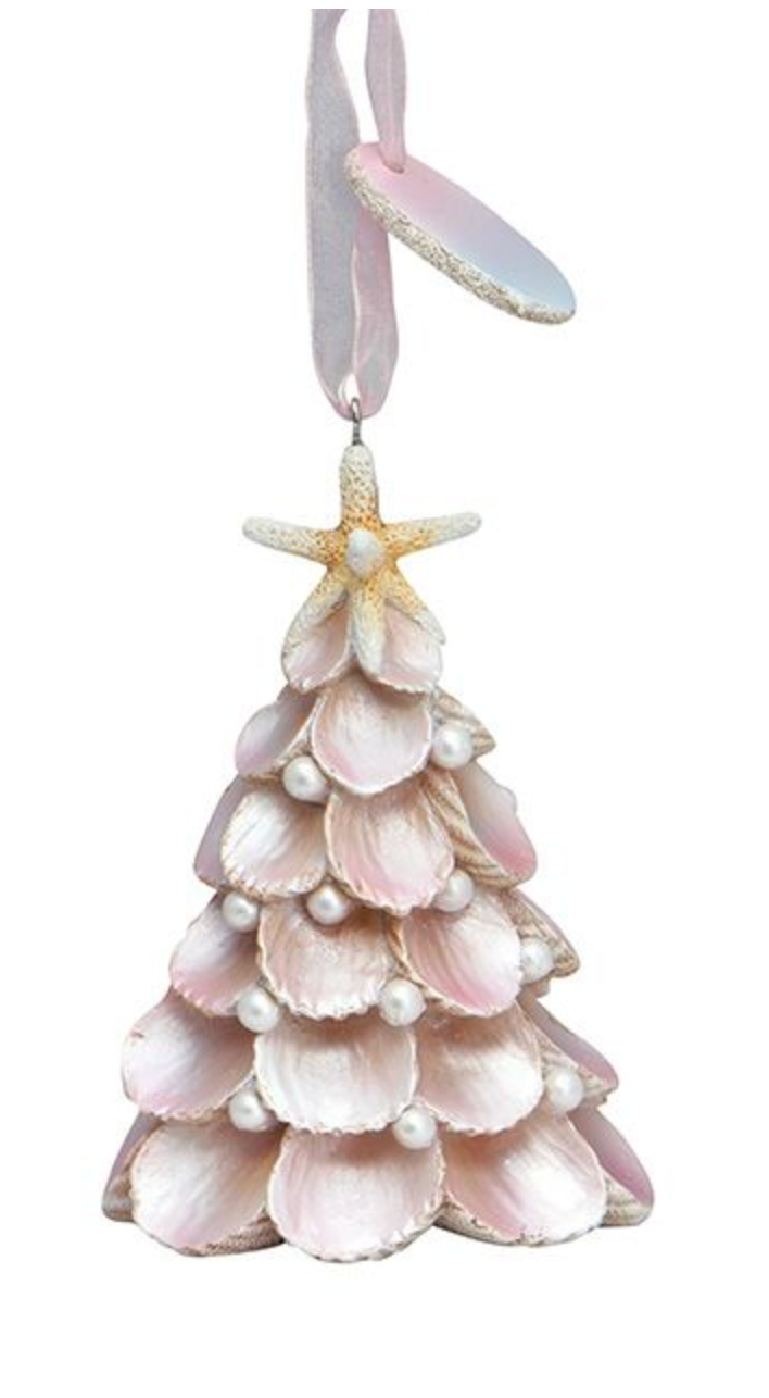 Resin Ornament - White Shell Tree