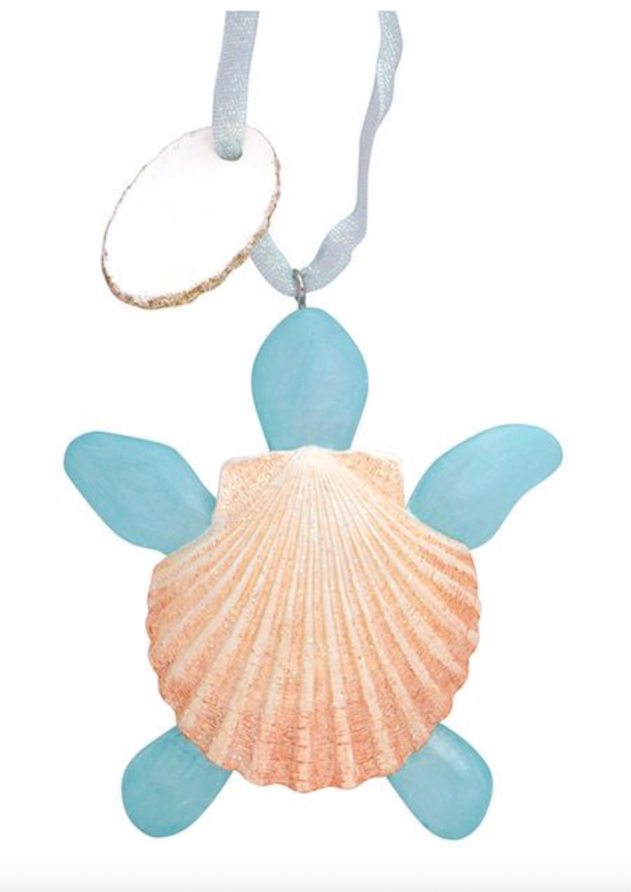 Resin Ornament - Shell and Sea Glass Turtle