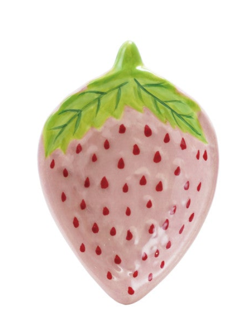 Hand-Painted Ceramic Strawberry Shaped Dish, 2 Styles. Each Sold Separately.