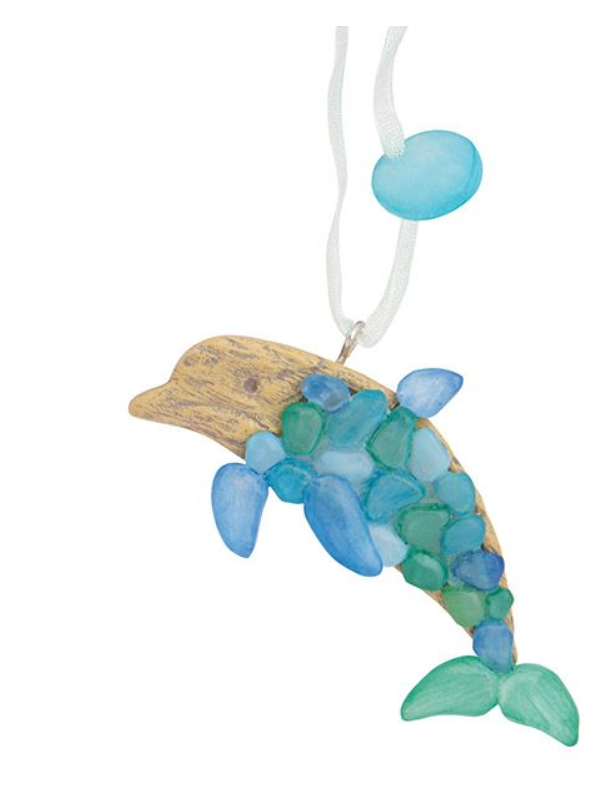 Resin Ornament - Sea Glass Dolphin