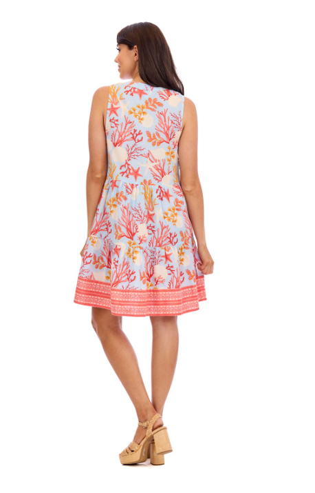Coral Sarajane Sleeveless Dress