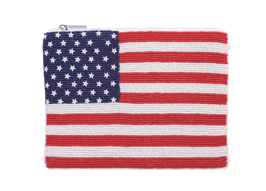 Americana Beaded Clutch