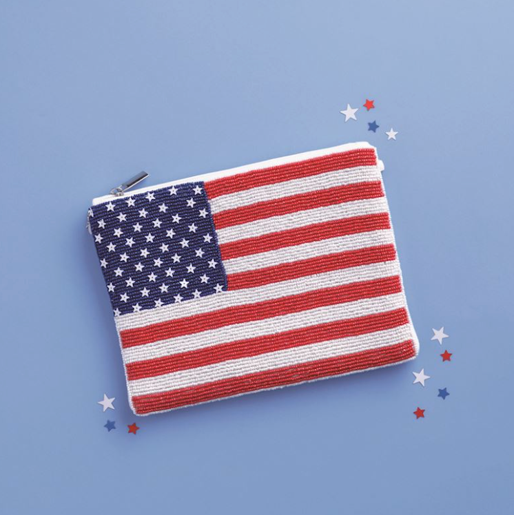 Americana Beaded Clutch