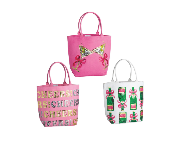 White Cheers Sparkle Tote