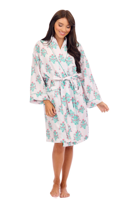 Dahlia Block Print Robe