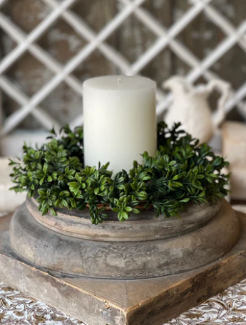 6.5" Galilee Boxwood Candle Ring