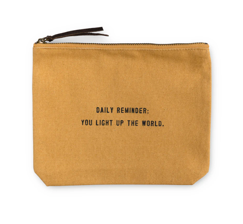 Daily Reminder Canvas Zip Bag- Sunflower