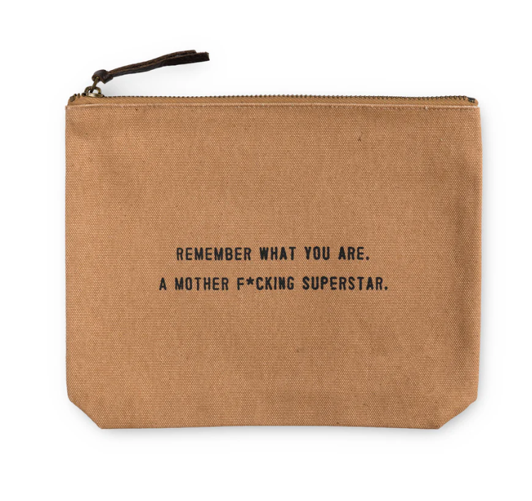 Remember What You Are Canvas Zip Bag- Blush
