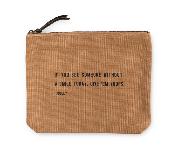 If You See Someone Without A Smile Canvas Zip Bag- Blush