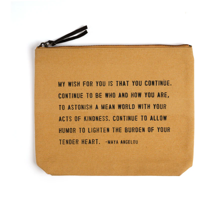 My Wish For You (Maya Angelou) Canvas Zip Bag-Sunflower