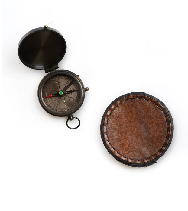 Robert Frost Compass with Leather Case