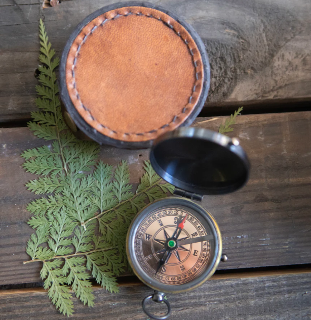 Robert Frost Compass with Leather Case