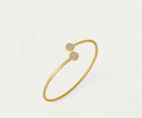 Mirabeaux Pave Twist Bangle - Gold -White Topaz
