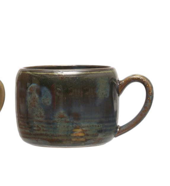 14 oz. Stoneware Mug, 3 Colors (Each One Will Vary). Each Sold Separately.