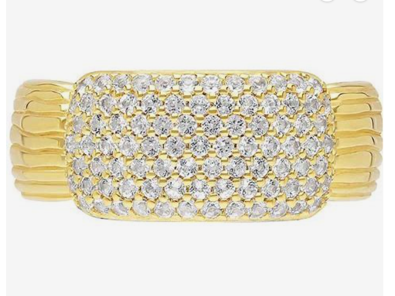 Margaux Pavé Ring - Gold - White Topaz -Size 6