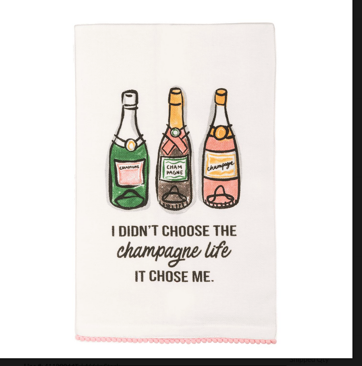 Champagne Life Bar Trim Towel