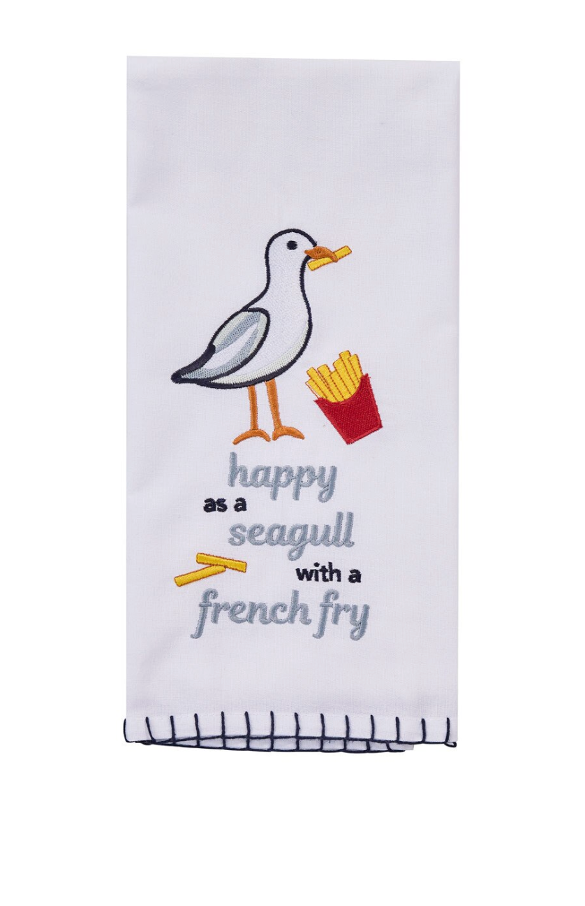 HAPPY AS A SEAGULL DECORATIVE DISH TOWEL