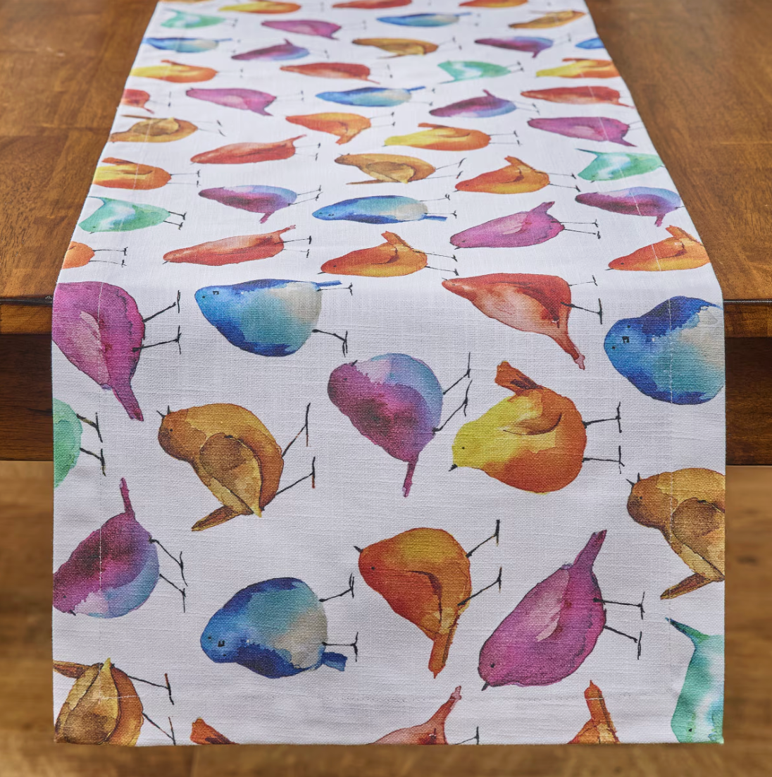 WATERCOLOR BIRDS TABLE
RUNNER 14” X 54“
