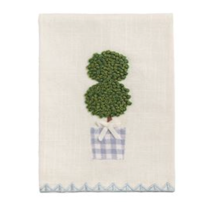 Topiary Embroidered Towel