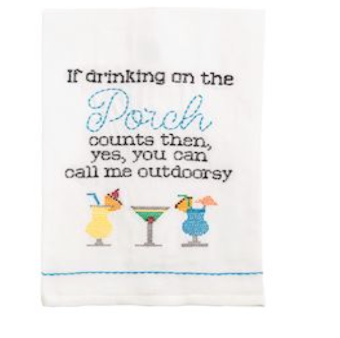 Porch Cross Stitch Towel