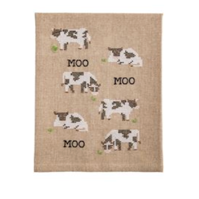 Cow Needlepoint Towel