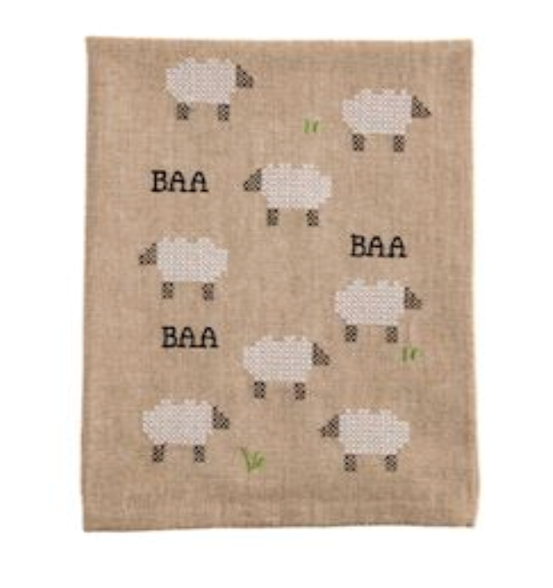 Sheep Needlepoint Towel