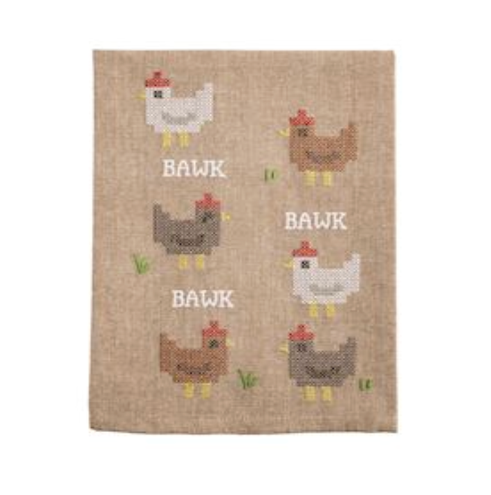 Chicken Needlepoint Towel