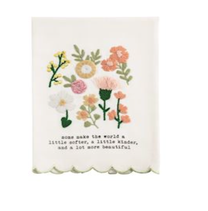 Moms Make The World Embroidered Towel