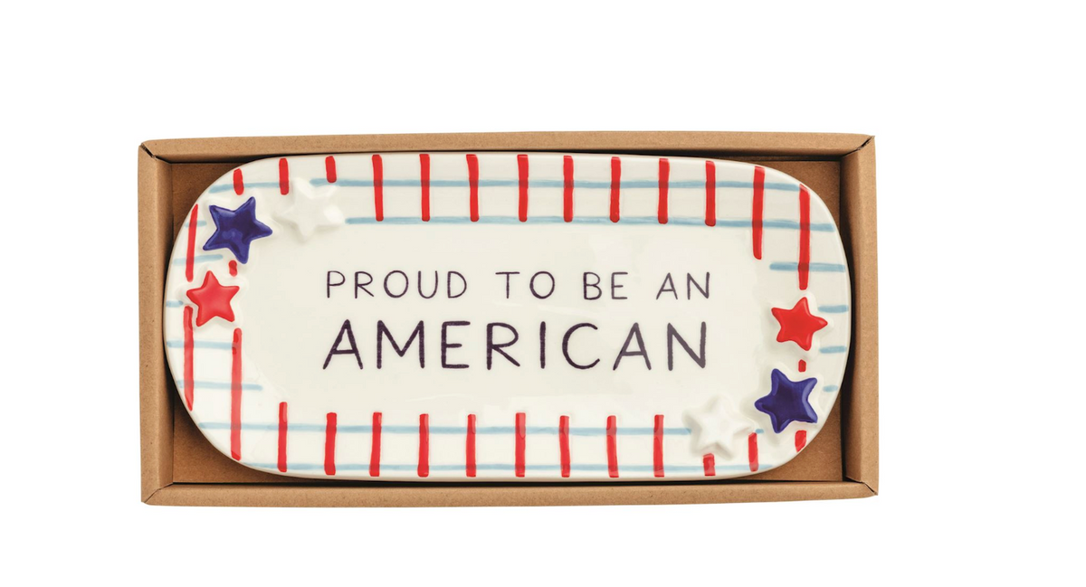 Plaid Americana Sentiment Tray