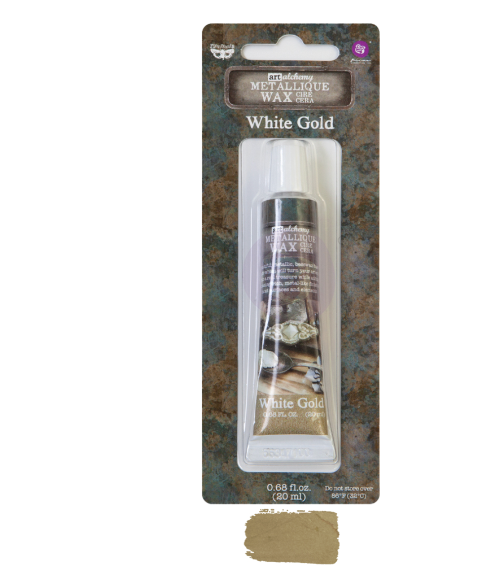 Art Alchemy-Metallique Wax-White Gold .68oz (20ml)