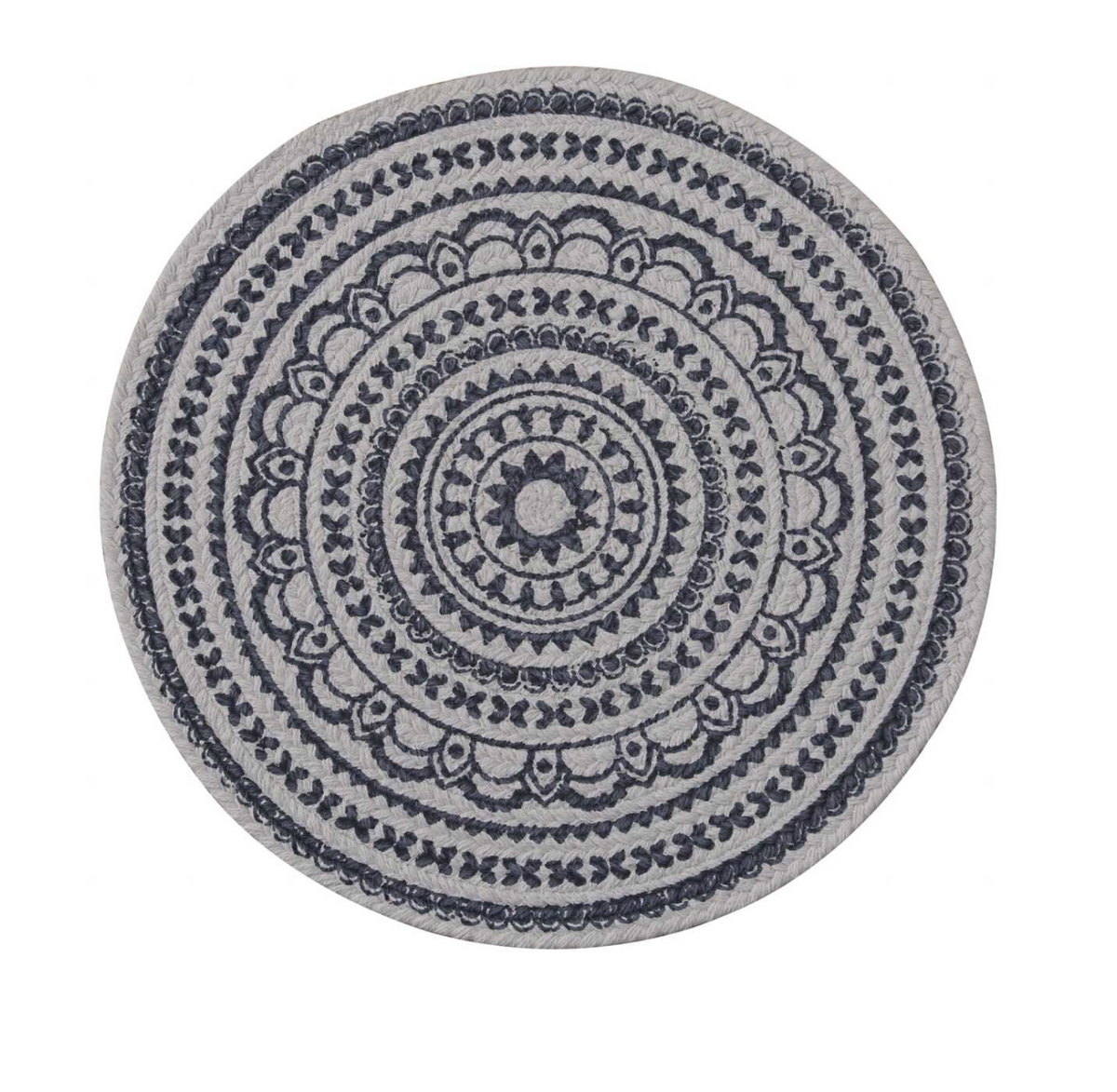 ZURI MEDALLION PRINTED ROUND PLACEMAT NAVY