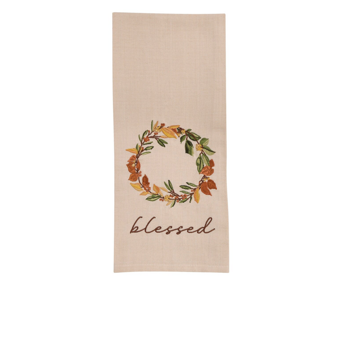 Elderberry Wreath Embroidered Dish towel