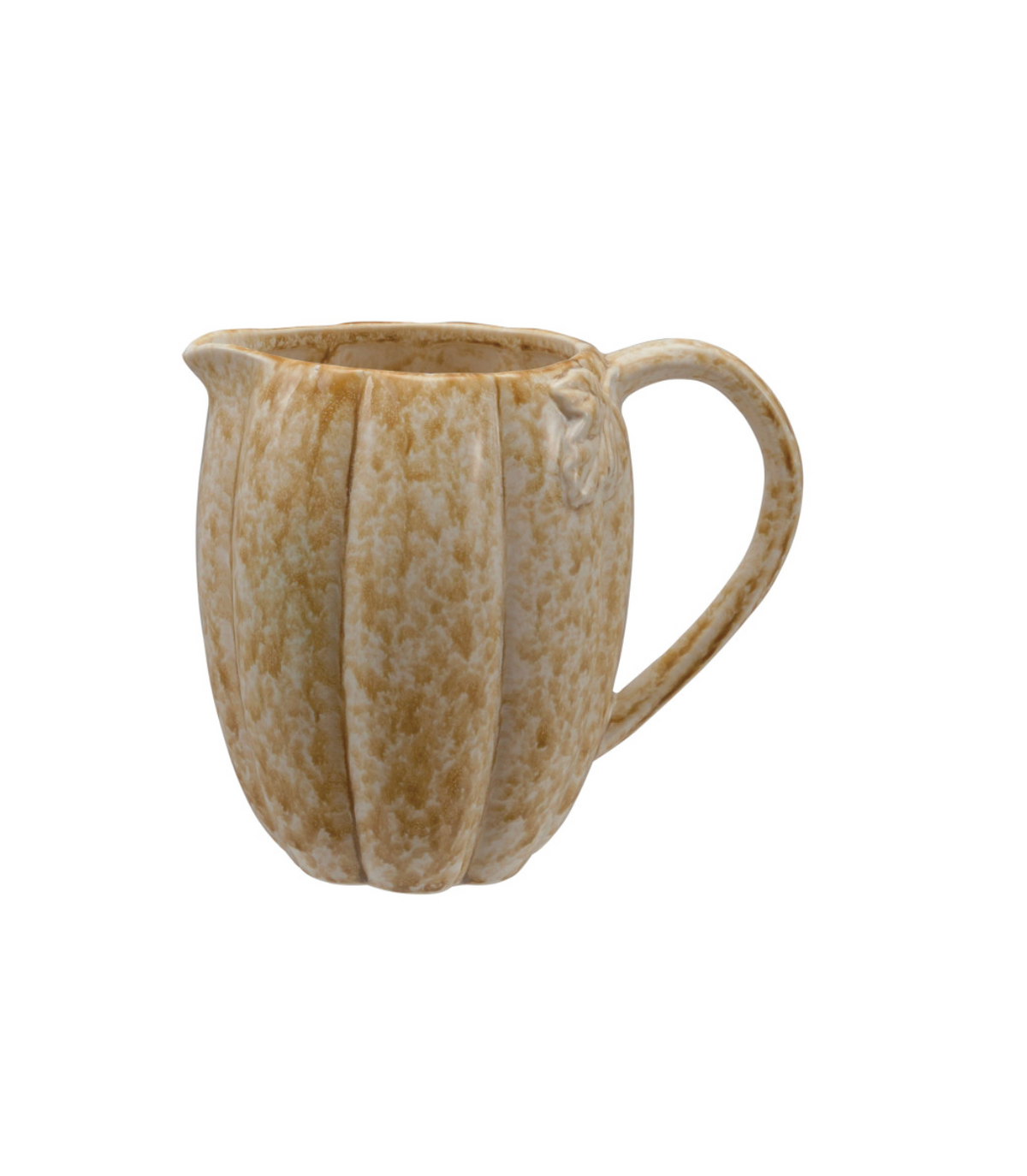 1-1/2 Quart Stoneware Pumpkin Shaped Pitcher with Leaf (Each One Will Vary)