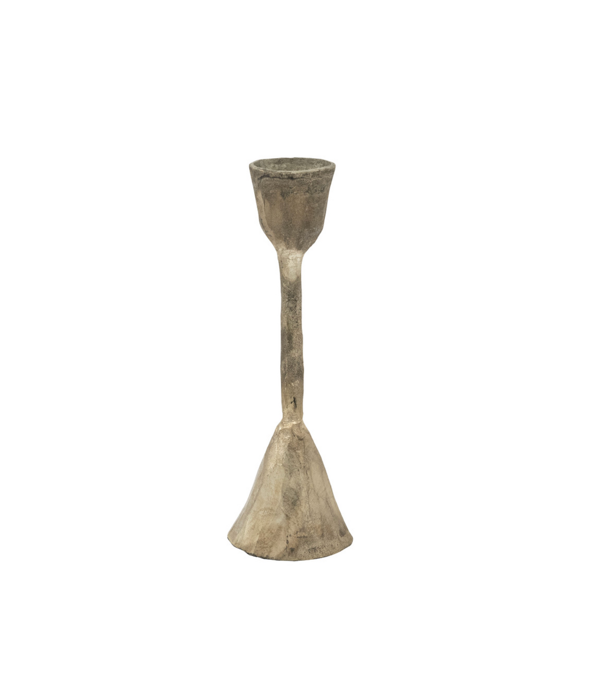Hand-Forged Metal Taper Holder, Antique Silver Finish