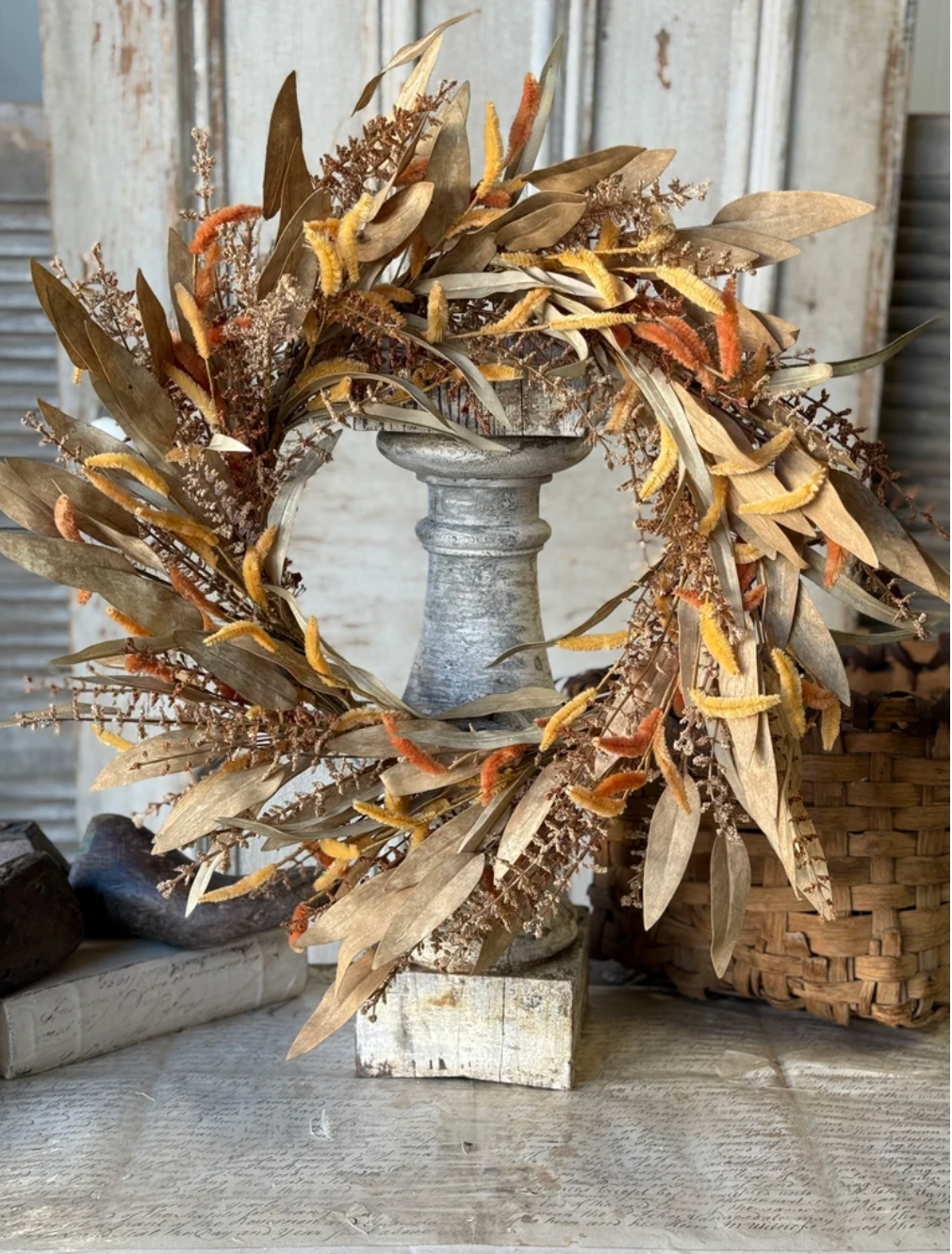 24" Cattail Meadows Wreath