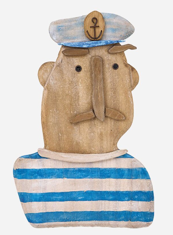 Seafarer Wall Décor, Wood, White/Blue/Nat.
