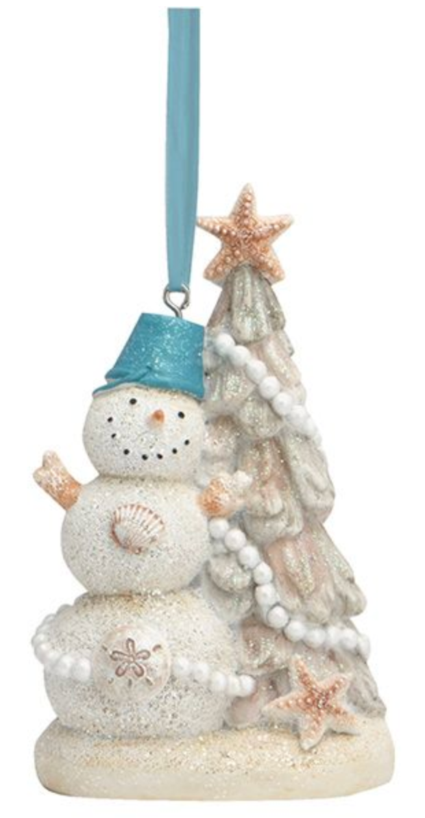Beachy Snowman Ornament