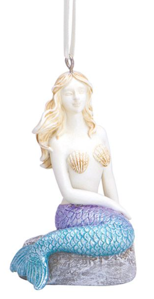 Mermaid On Rock Ornament