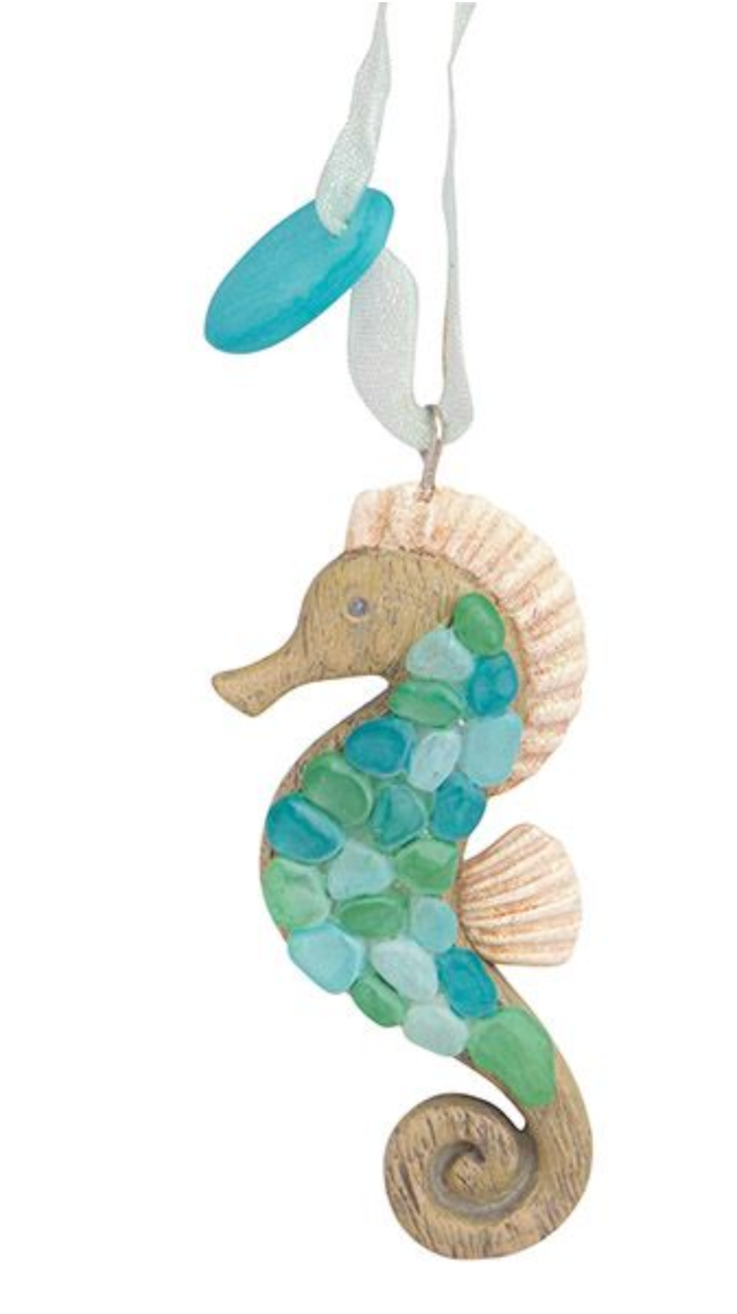 Sea Glass Seahorse Ornament