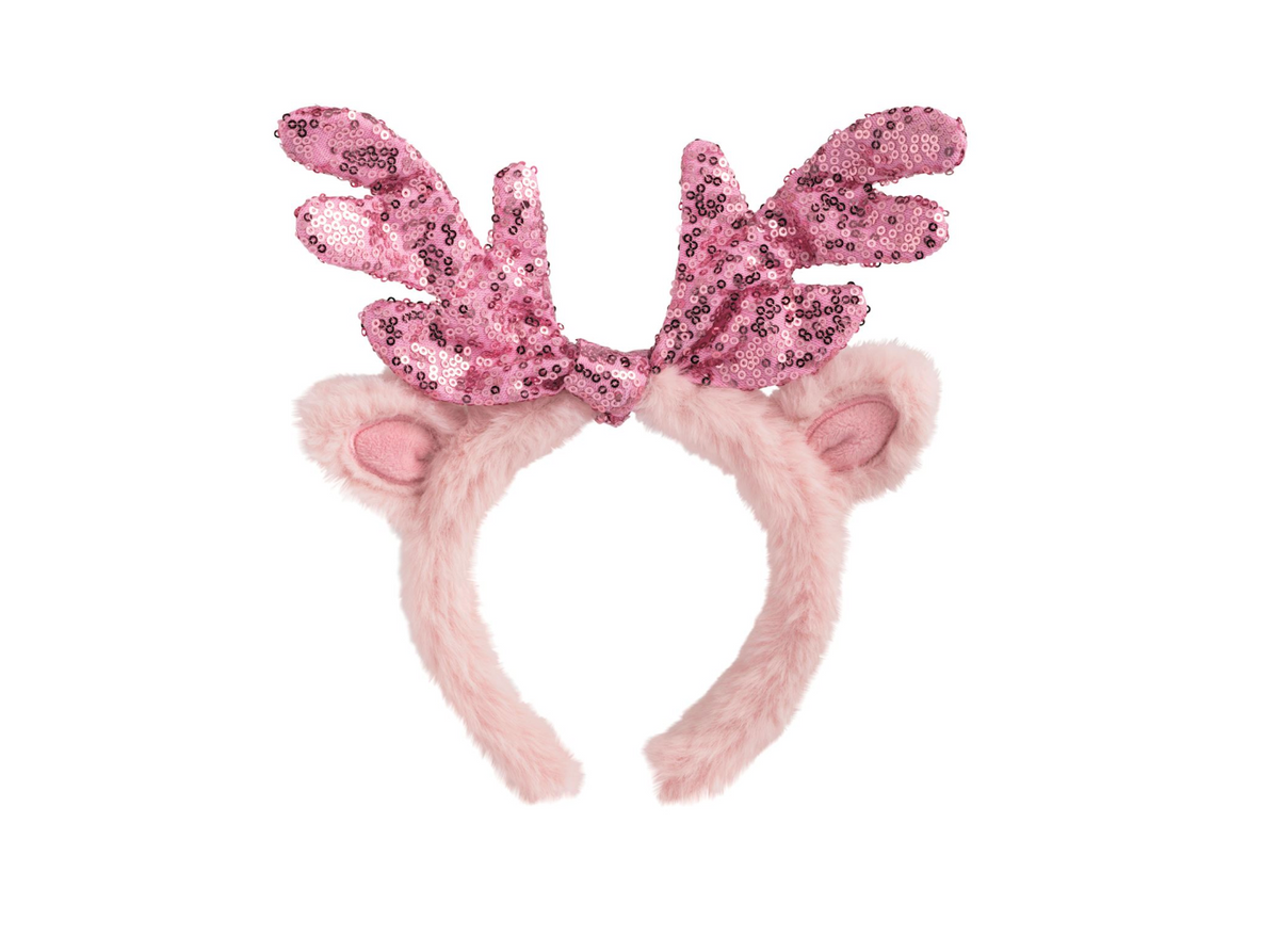 Pink Sequin Antler Headband