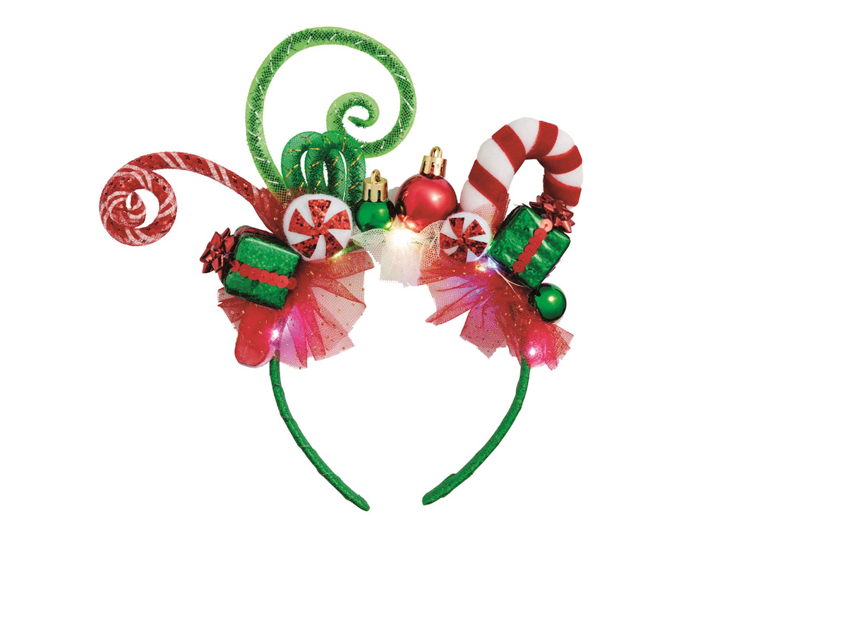 Green Light-Up Festive Christmas Headband