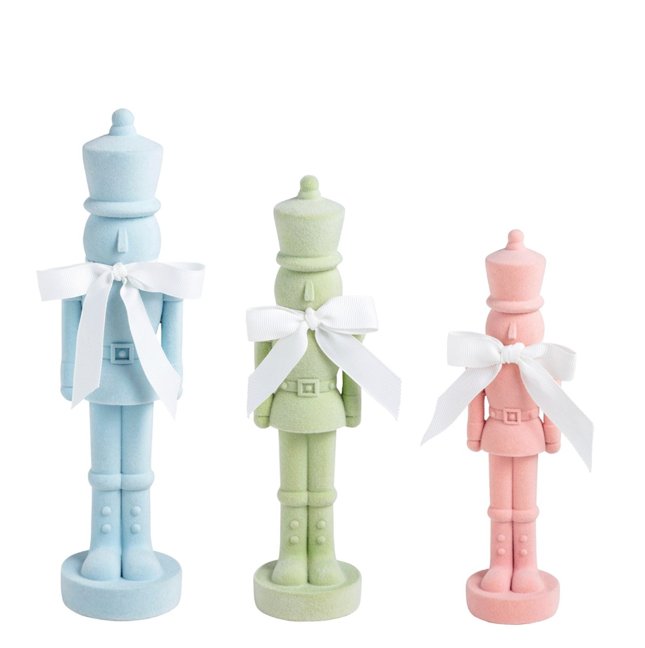 Pink Flocked Nutcracker Sitter