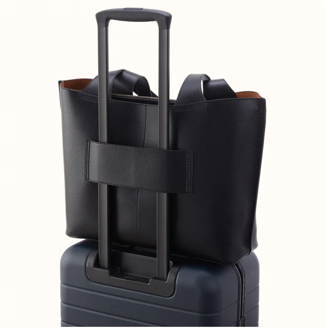 Vida Large Tote - Black + Biscuit